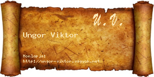 Ungor Viktor névjegykártya